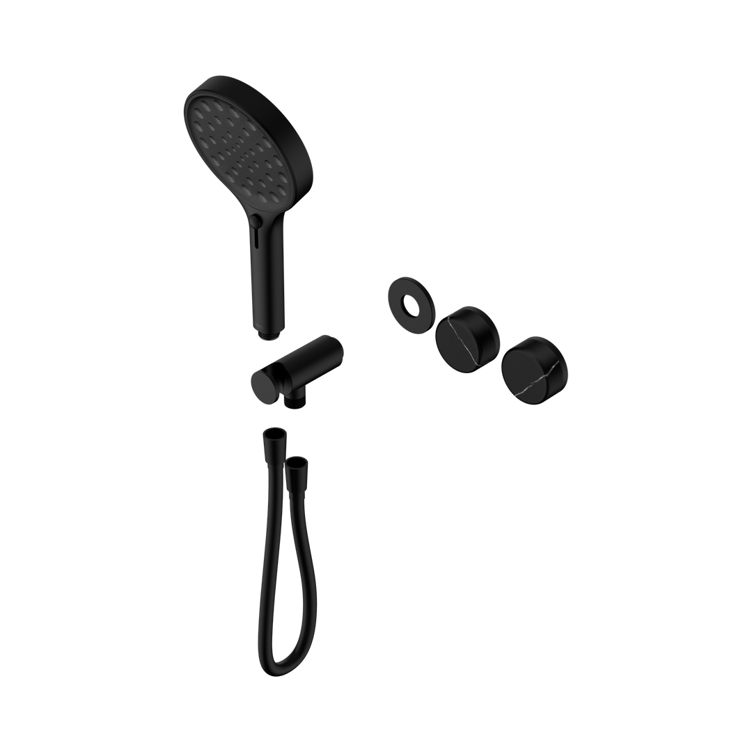 Nero Serenity Progressive Shower System Matte Black - Marquina Black Handle & Serenity Hand Shower Trim Kit Only