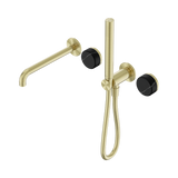 Nero Serenity Progressive Shower System - Spout Brushed Gold - Marquina Black Handle & Slim Shower