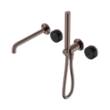 Nero Serenity Progressive Shower System - Spout Brushed Bronze - Marquina Black Handle & Slim Shower