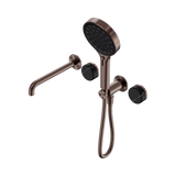 Nero Serenity Progressive Shower System - Spout Brushed Bronze Marquina Black Handle & Serenity Hand Shower