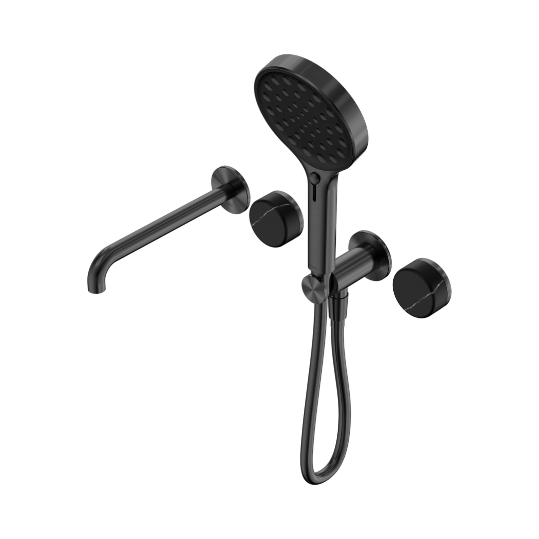 Nero Serenity Progressive Shower System - Spout Gunmetal Marquina Black Handle & Serenity Hand Shower