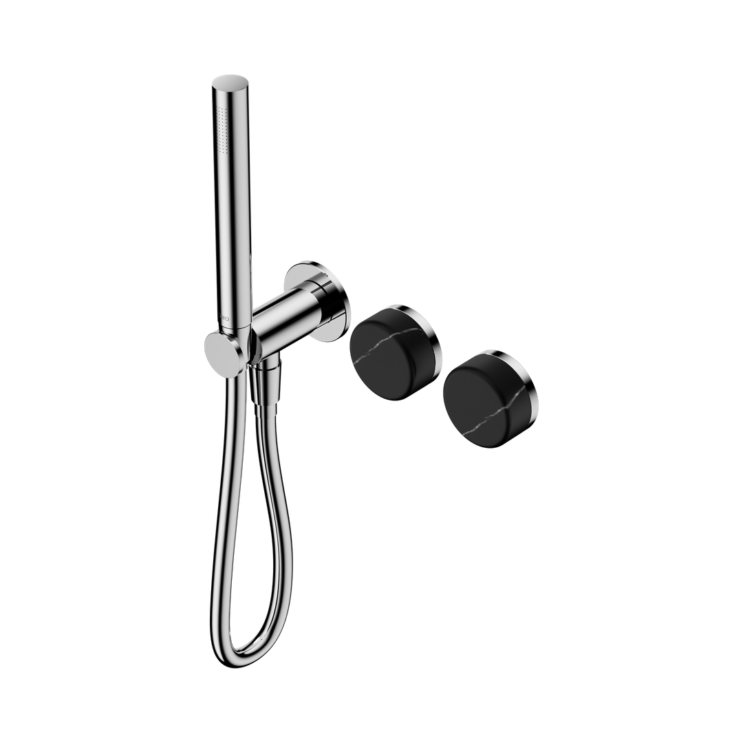 Nero Serenity Progressive Shower System Chrome - Marquina Black Handle & Slim Shower