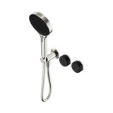 Nero Serenity Progressive Shower System Brushed Nickel - Marquina Black Handle & Serenity Hand Shower
