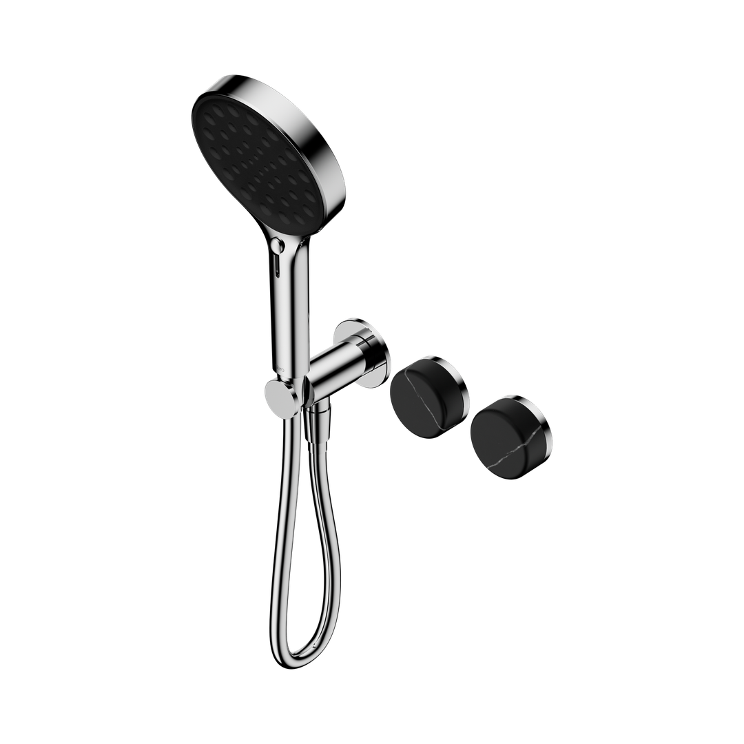 Nero Serenity Progressive Shower System Chrome - Marquina Black Handle & Serenity Hand Shower
