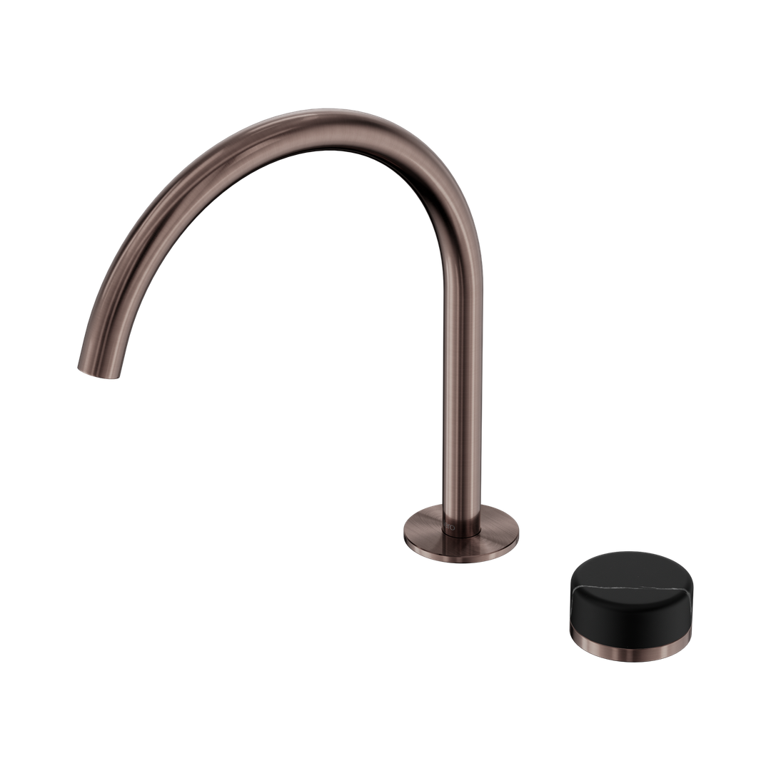 Serenity Bath/Kitchen Nero Mixer Arc Spout With Marquina Black Handle - Brushed Bronze