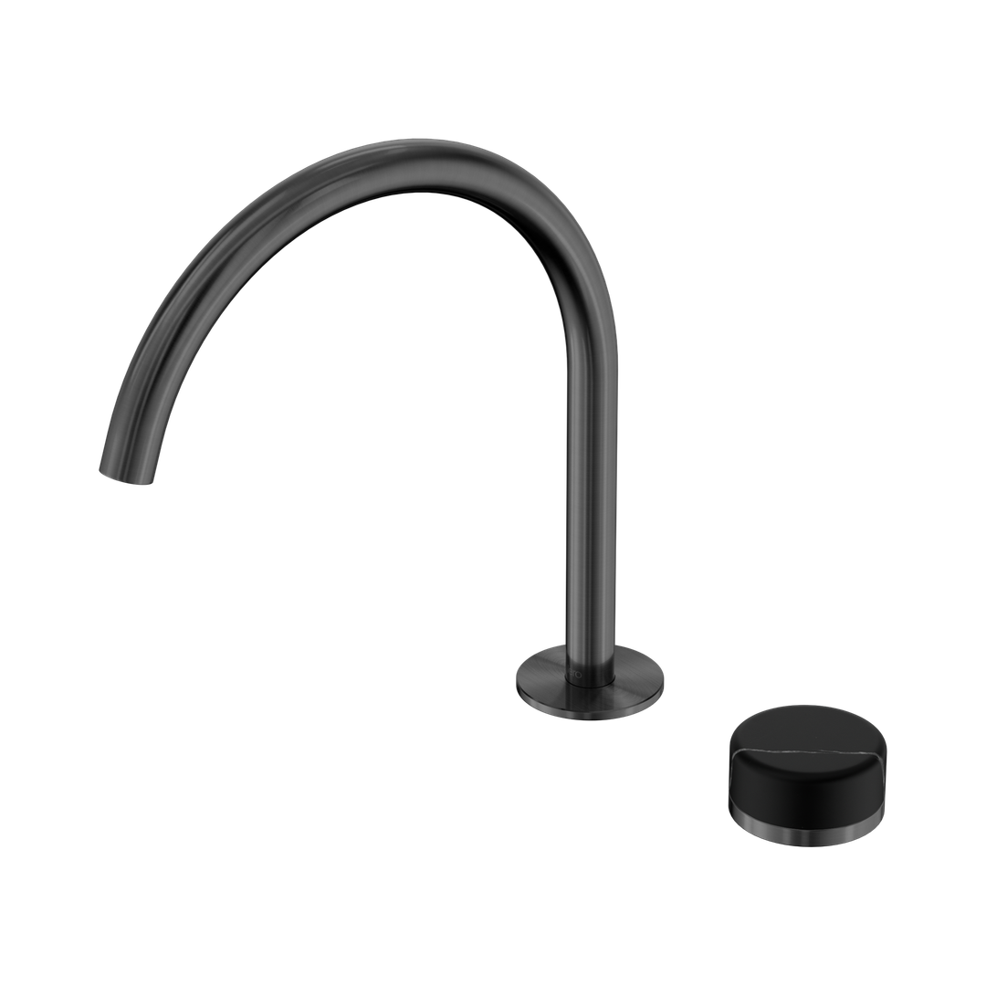 Serenity Progressive Bath/Kitchen Nero Mixer Arc Spout With Marquina Black Handle - Gun Metal
