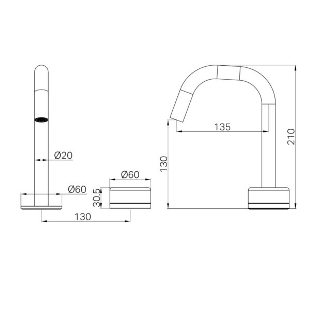 Serenity Progressive Basin Nero Mixer Edge Spout With Marquina Black Handle - Brushed Bronze