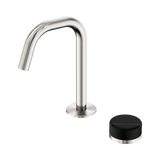 Serenity Progressive Basin Nero Mixer Edge Spout With Marquina Black Handle - Brushed Nickel