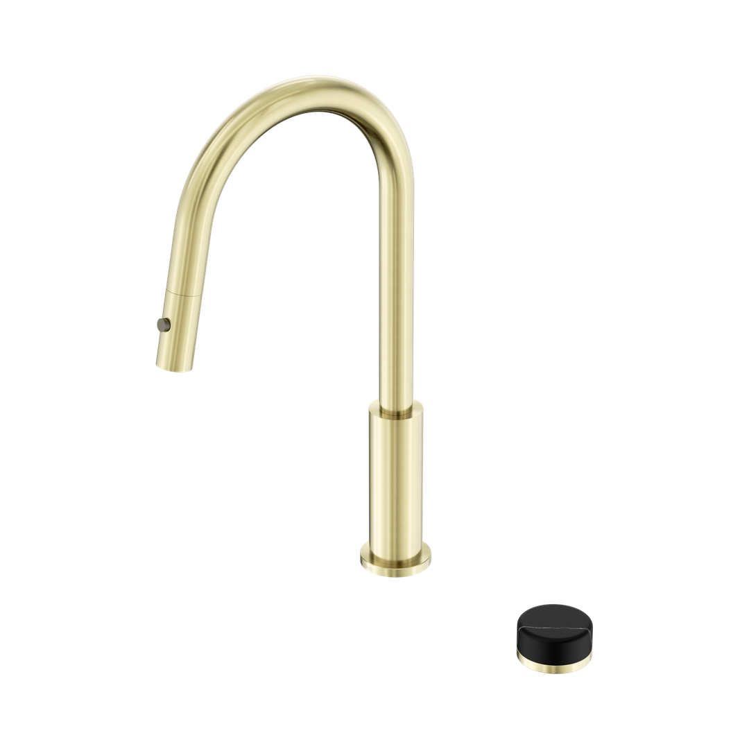 Nero Serenity Progressive Pull Out Kitchen Set - Marquina Black Handle Brushed Gold