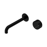 Serenity Progressive Wall Basin Nero Mixer 185mm Spout With Marquina Black Handle - Matte Black