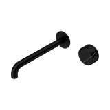 Serenity Progressive Wall Basin Nero Mixer 220mm Spout With Marquina Black Handle - Matte Black