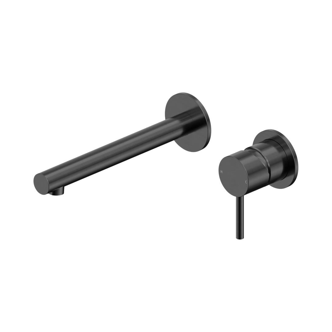 Nero Dolce II Wall Basin/Bath Mixer Separate Back Plate - Gunmetal