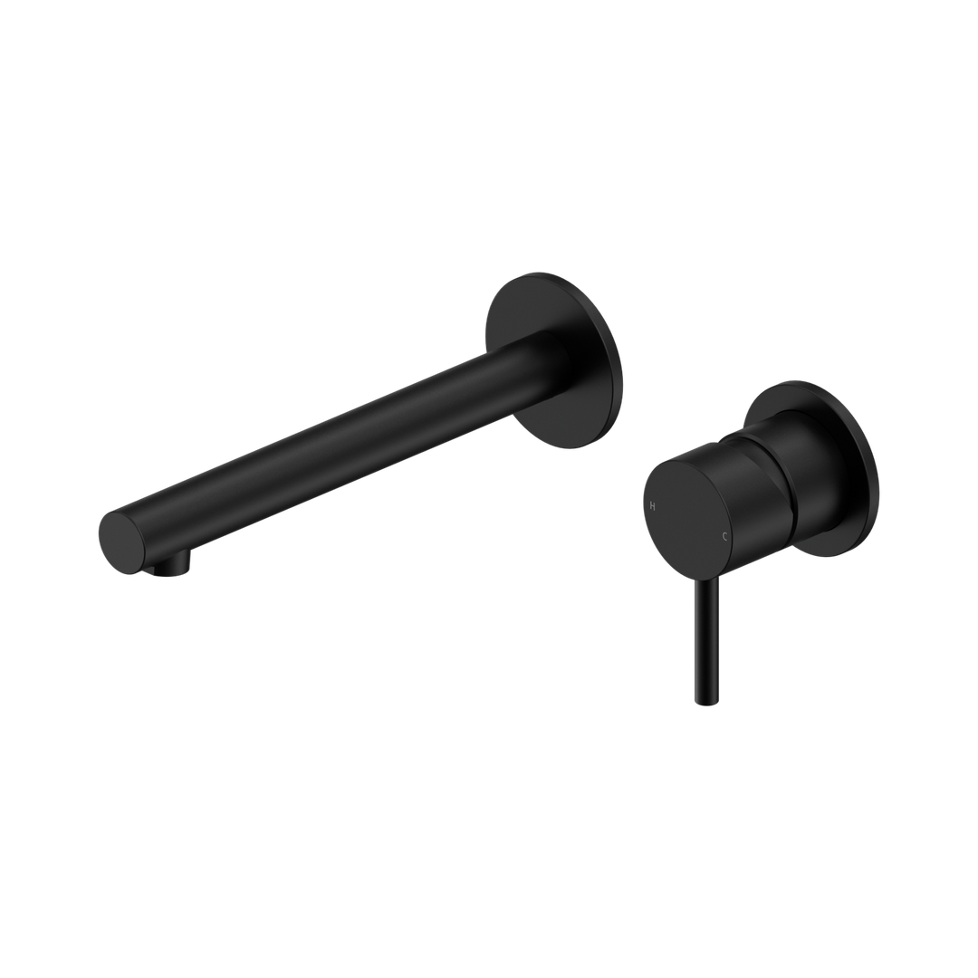 Nero Dolce II Wall Basin/Bath Mixer Separate Back Plate - Matte Black