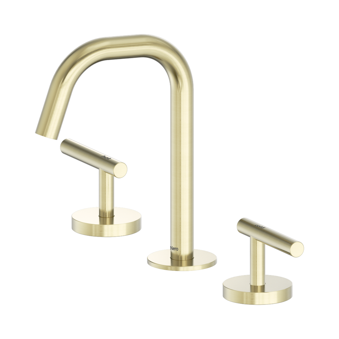 Nero Mecca Lever Basin Set Edge Spout - Brushed Gold