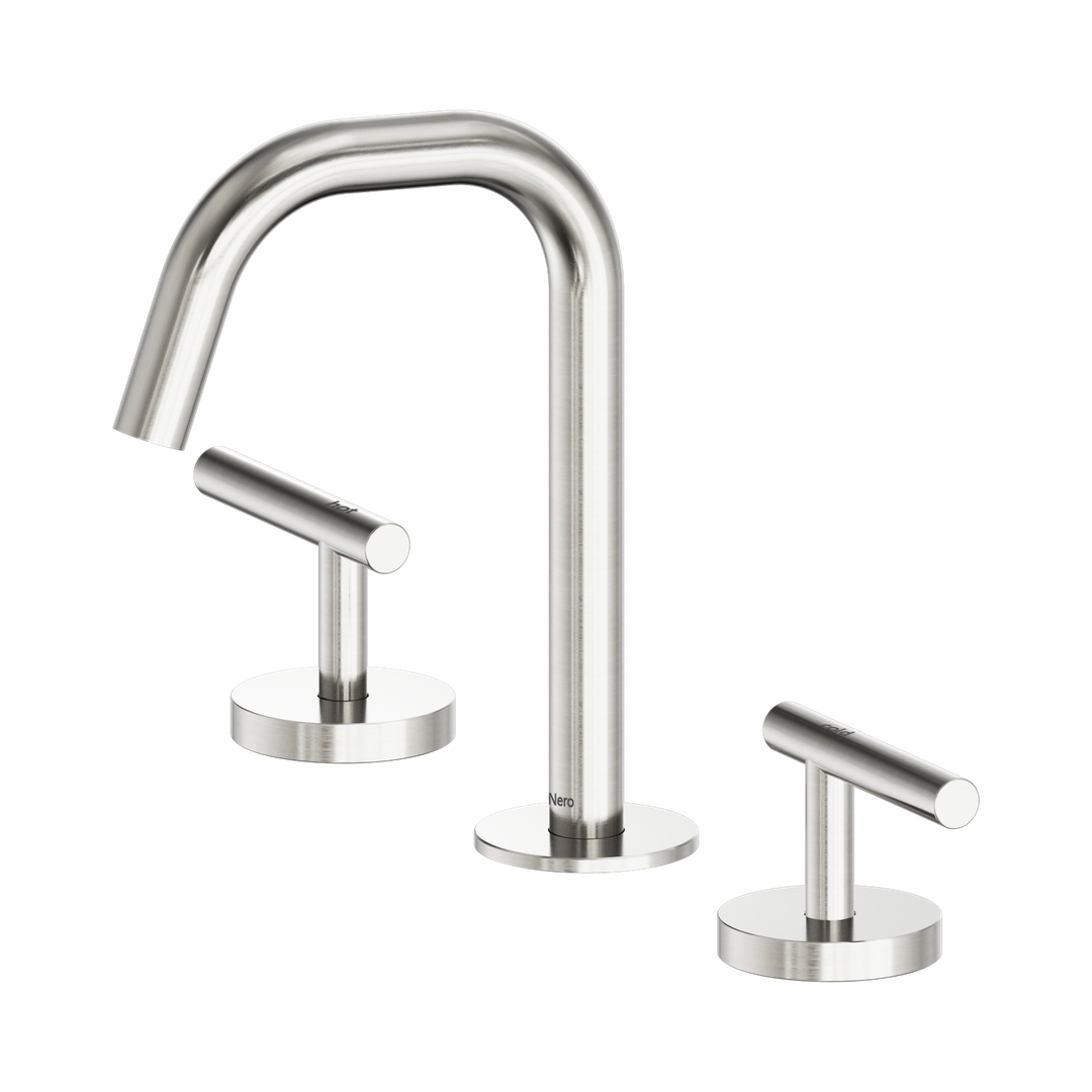 Nero Mecca Lever Basin Set Edge Spout - Brushed Nickel