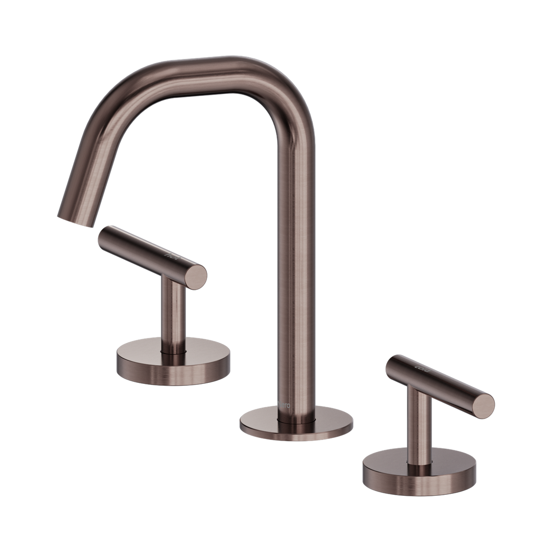Nero Mecca Lever Basin Set Edge Spout - Brushed Bronze