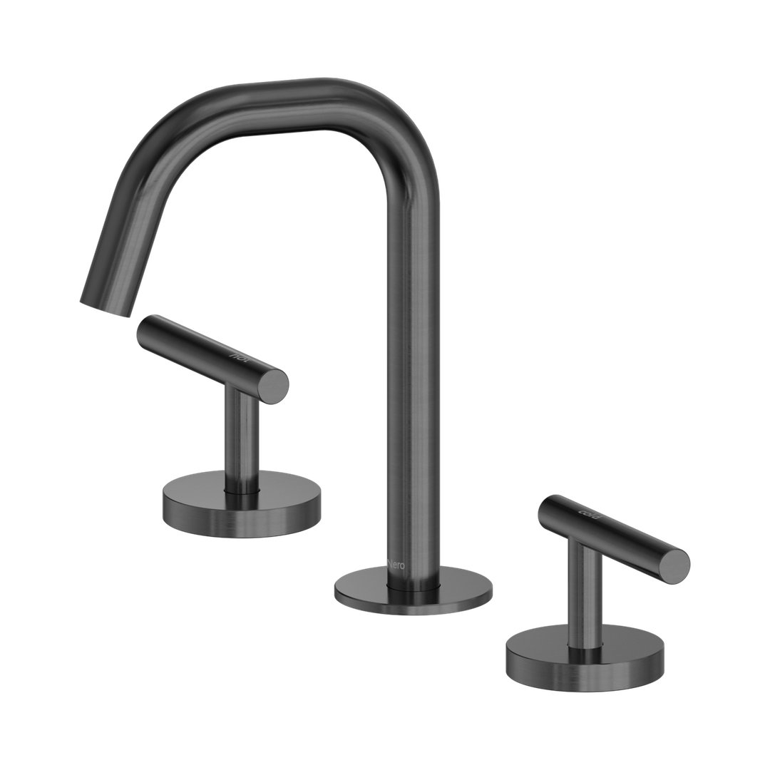 Nero Mecca Lever Basin Set Edge Spout - Gunmetal