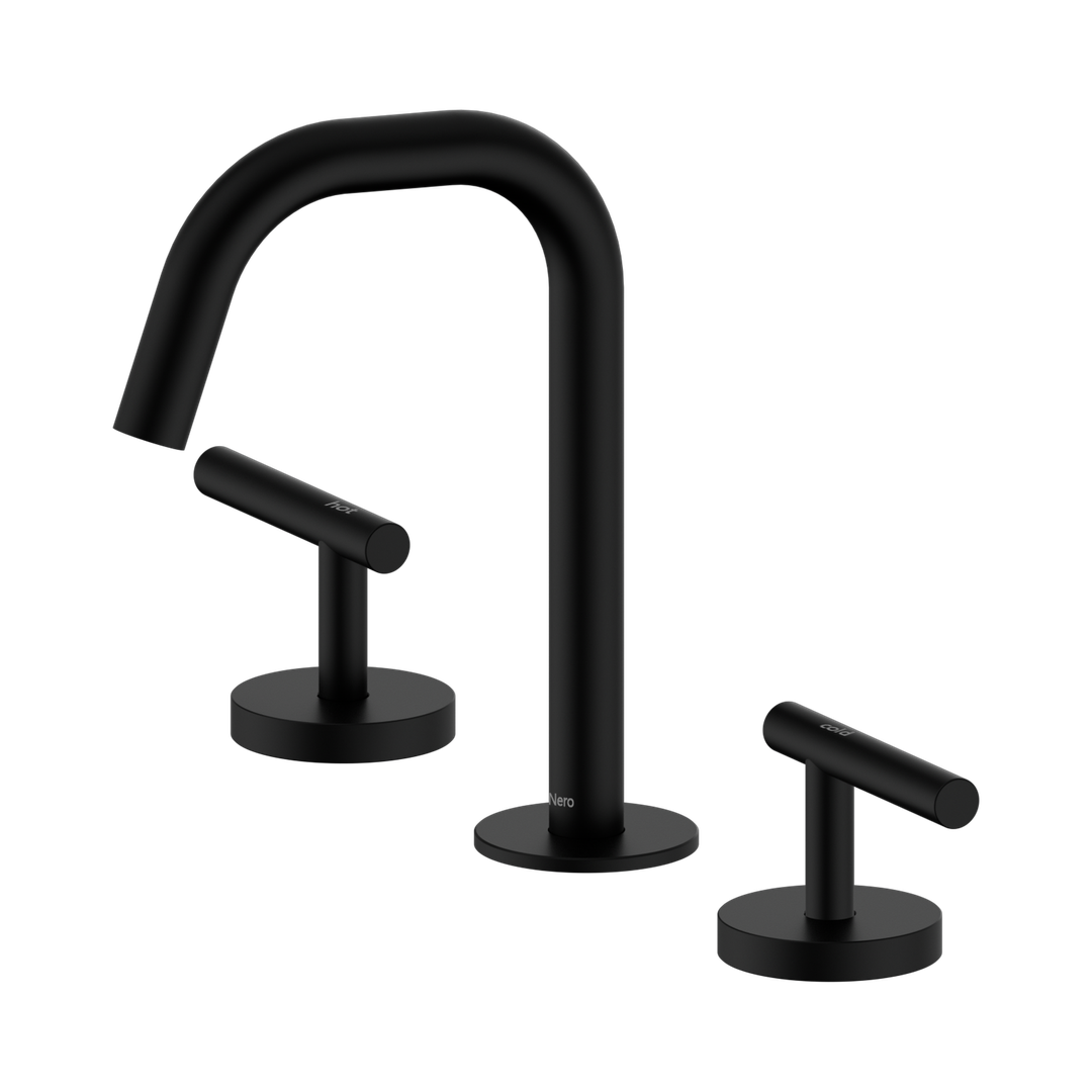 Nero Mecca Lever Basin Set Edge Spout - Matte Black