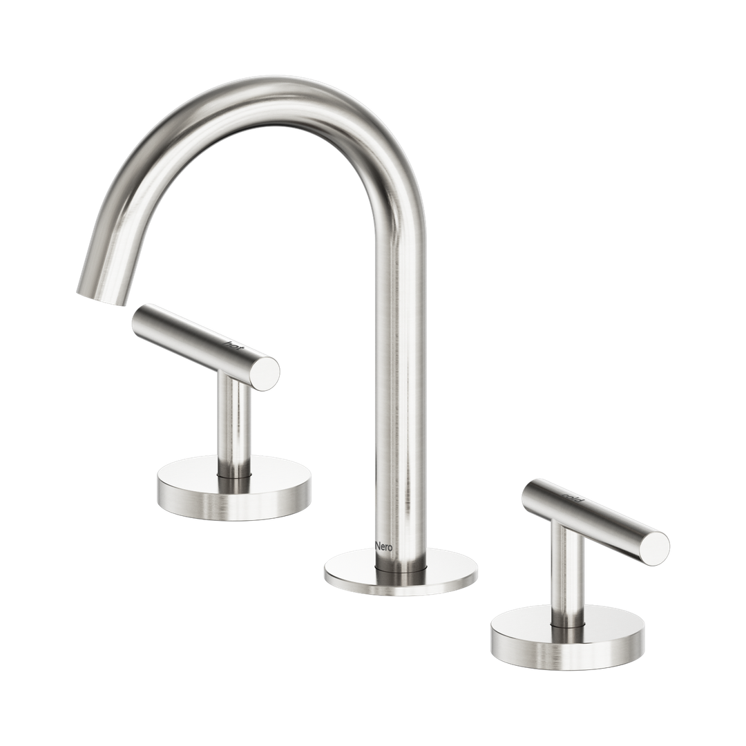 Nero Mecca Lever Basin Set Arc Spout - Brushed Nickel