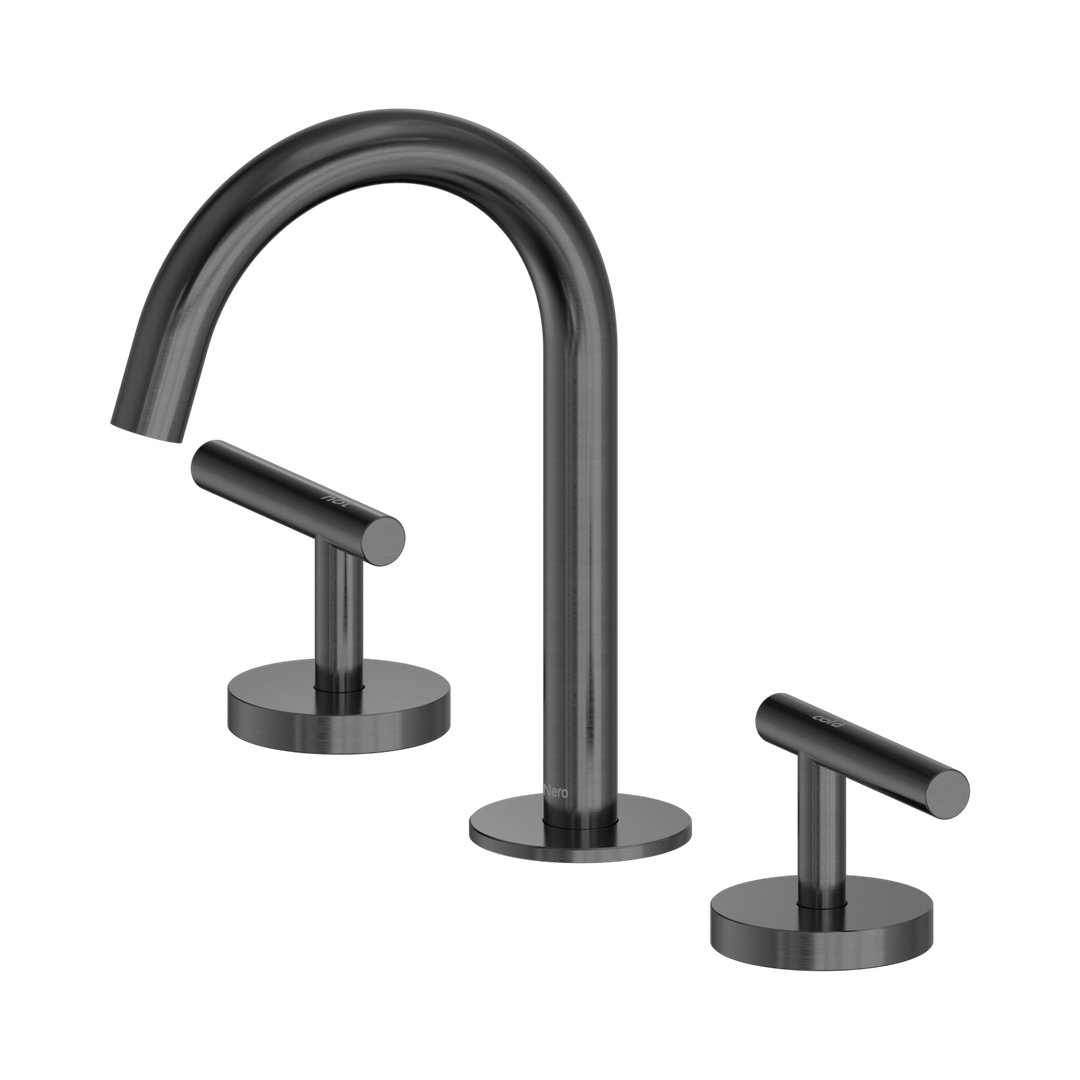 Nero Mecca Lever Basin Set Arc Spout - Gunmetal