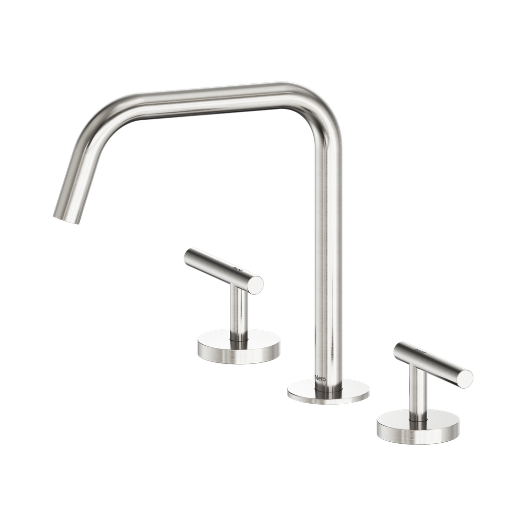 Nero Mecca Lever Bath/Kitchen Set Edge Spout II - Brushed Nickel