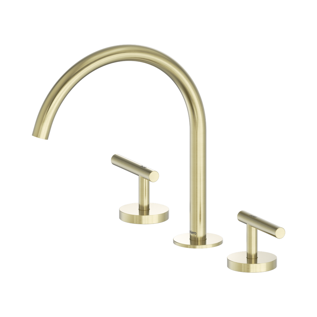 Nero Mecca Lever Bath/Kitchen Set Arc Spout - Brushed Gold
