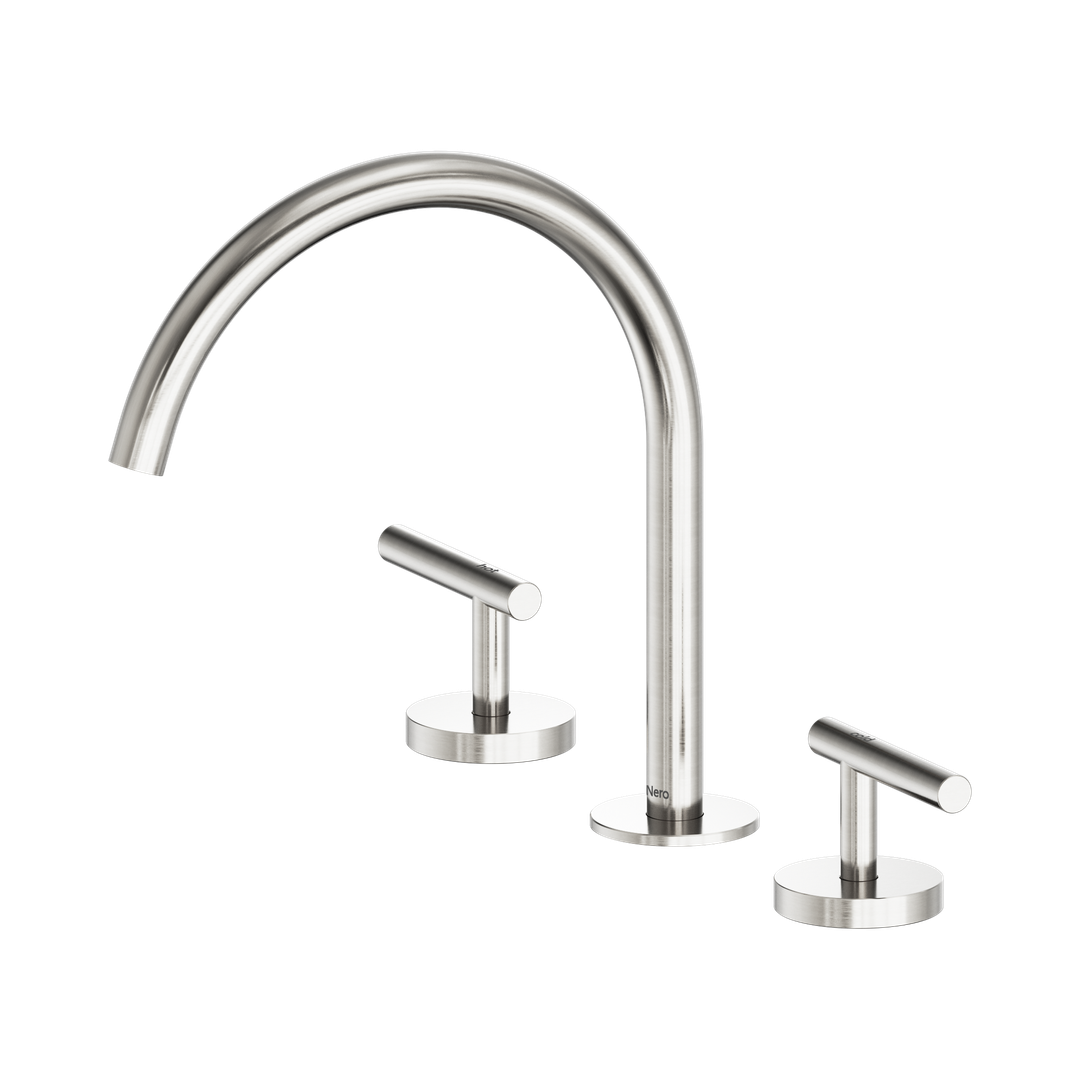 Nero Mecca Lever Bath/Kitchen Set Arc Spout - Brushed Nickel