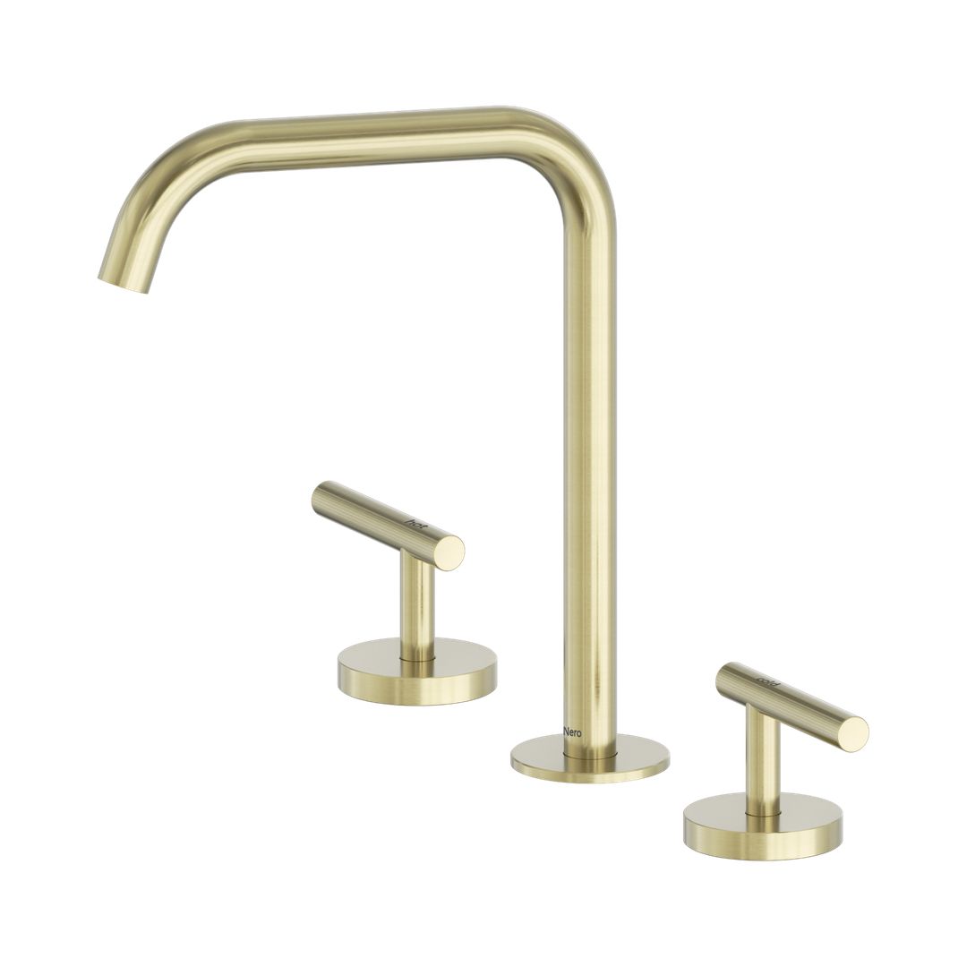 Nero Mecca Lever Bath/Kitchen Set Edge Spout - Brushed Gold