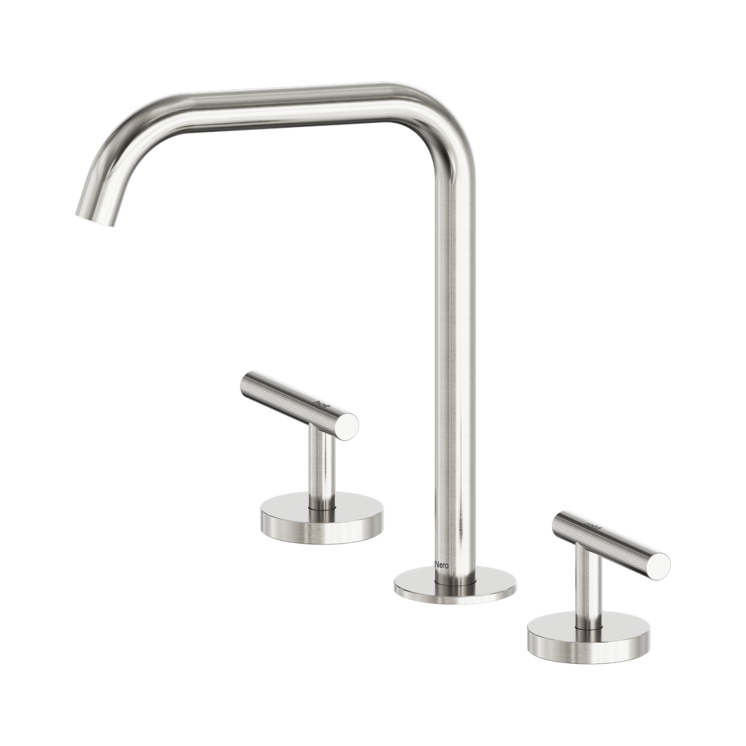 Nero Mecca Lever Bath/Kitchen Set Edge Spout - Brushed Nickel