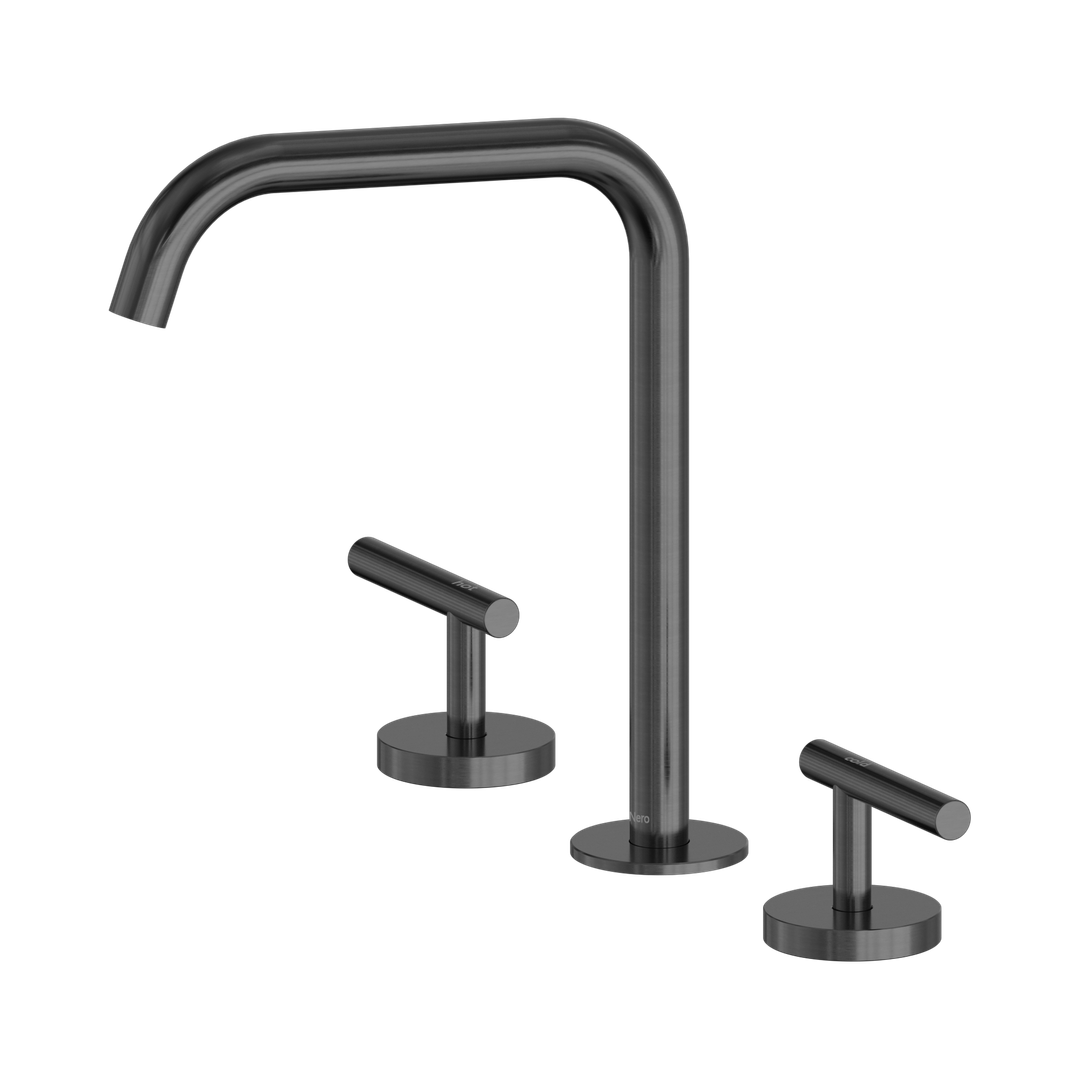 Nero Mecca Lever Bath/Kitchen Set Edge Spout - Gunmetal