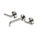 Nero Mecca Lever Wall Basin/Bath Set 160Mm Spout - Brushed Nickel