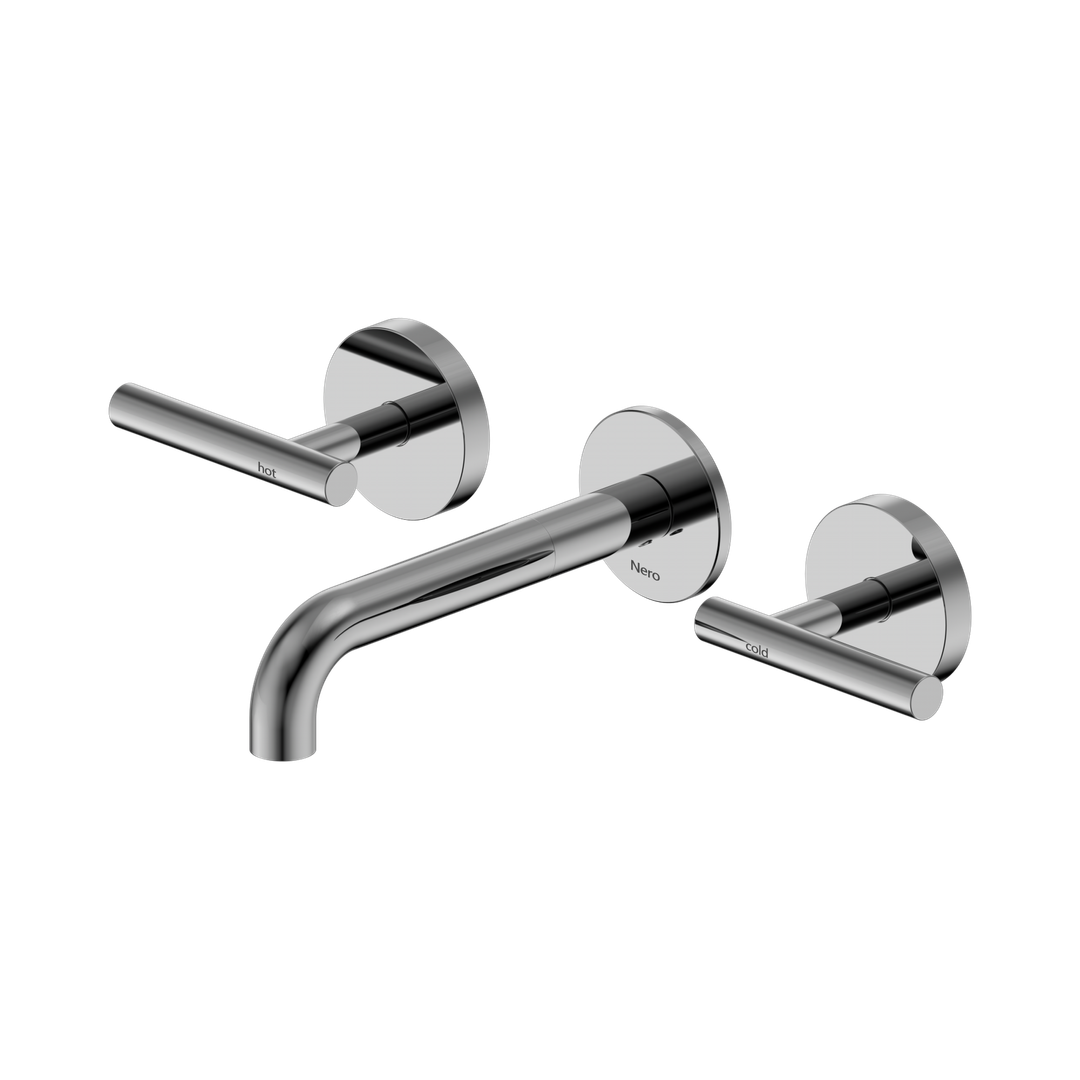 Nero Mecca Lever Wall Basin/Bath Set 160Mm Spout - Chrome