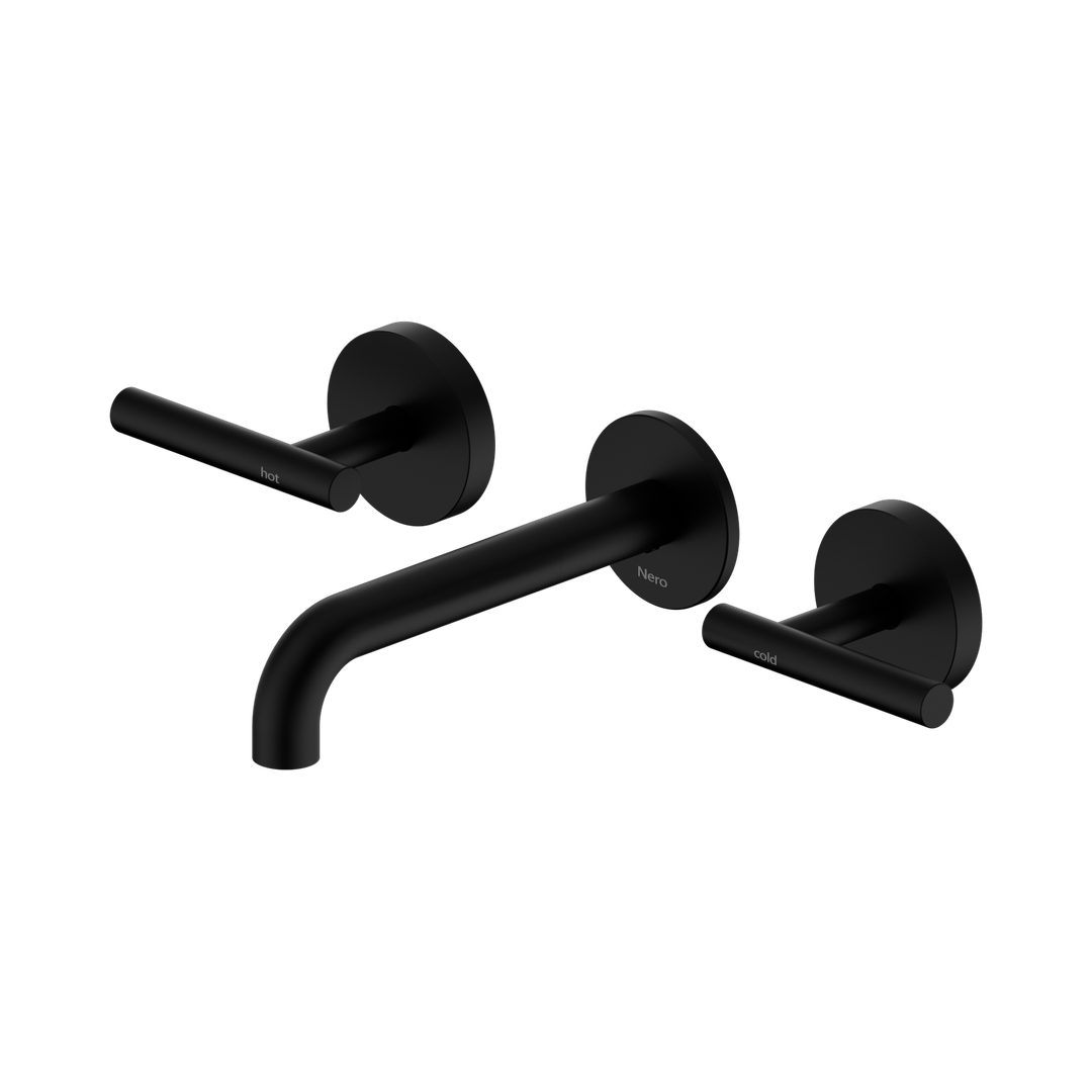 Nero Mecca Lever Wall Basin/Bath Set 160Mm Spout - Matte Black