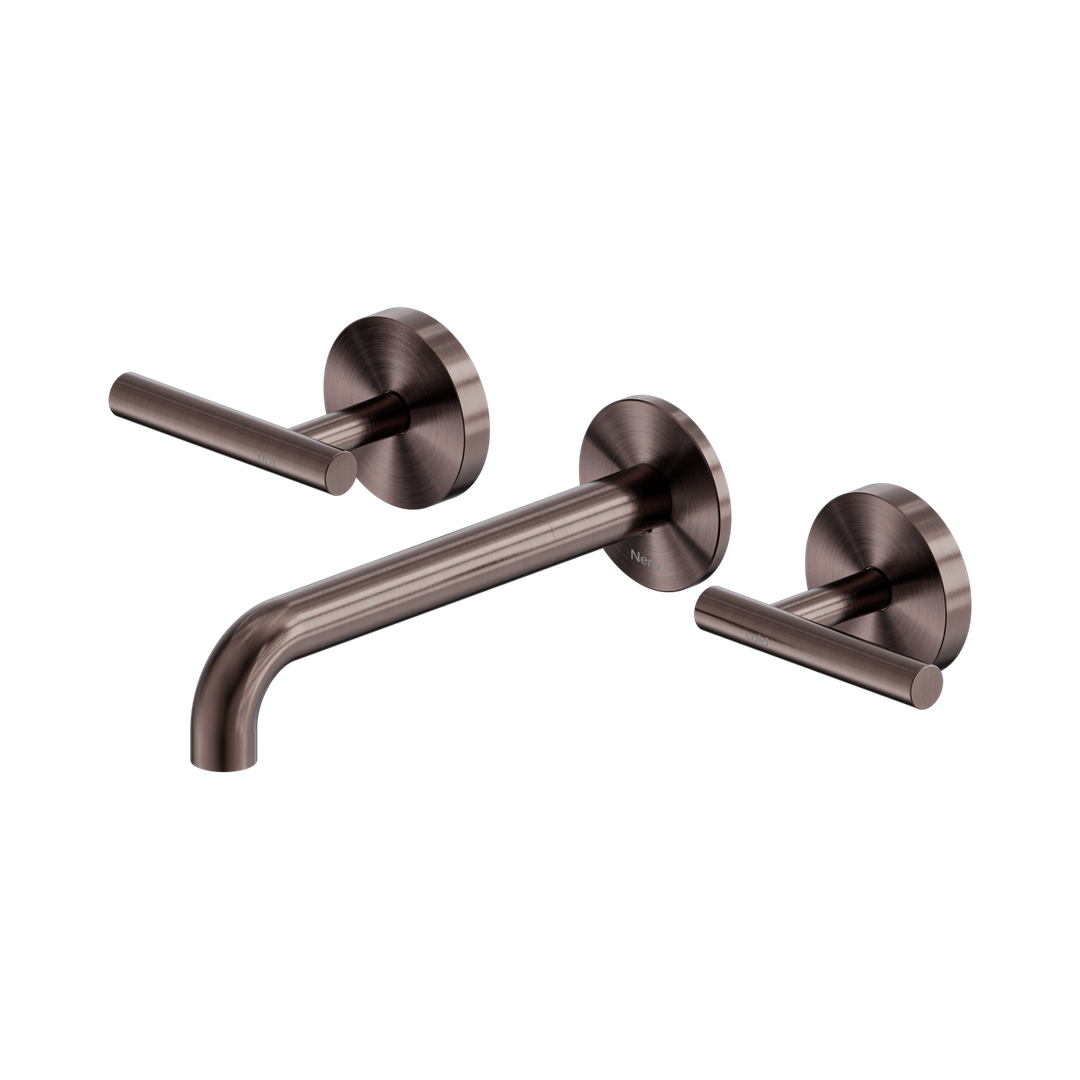 Nero Mecca Lever Wall Basin/Bath Set 185Mm Spout - Brushed Bronze