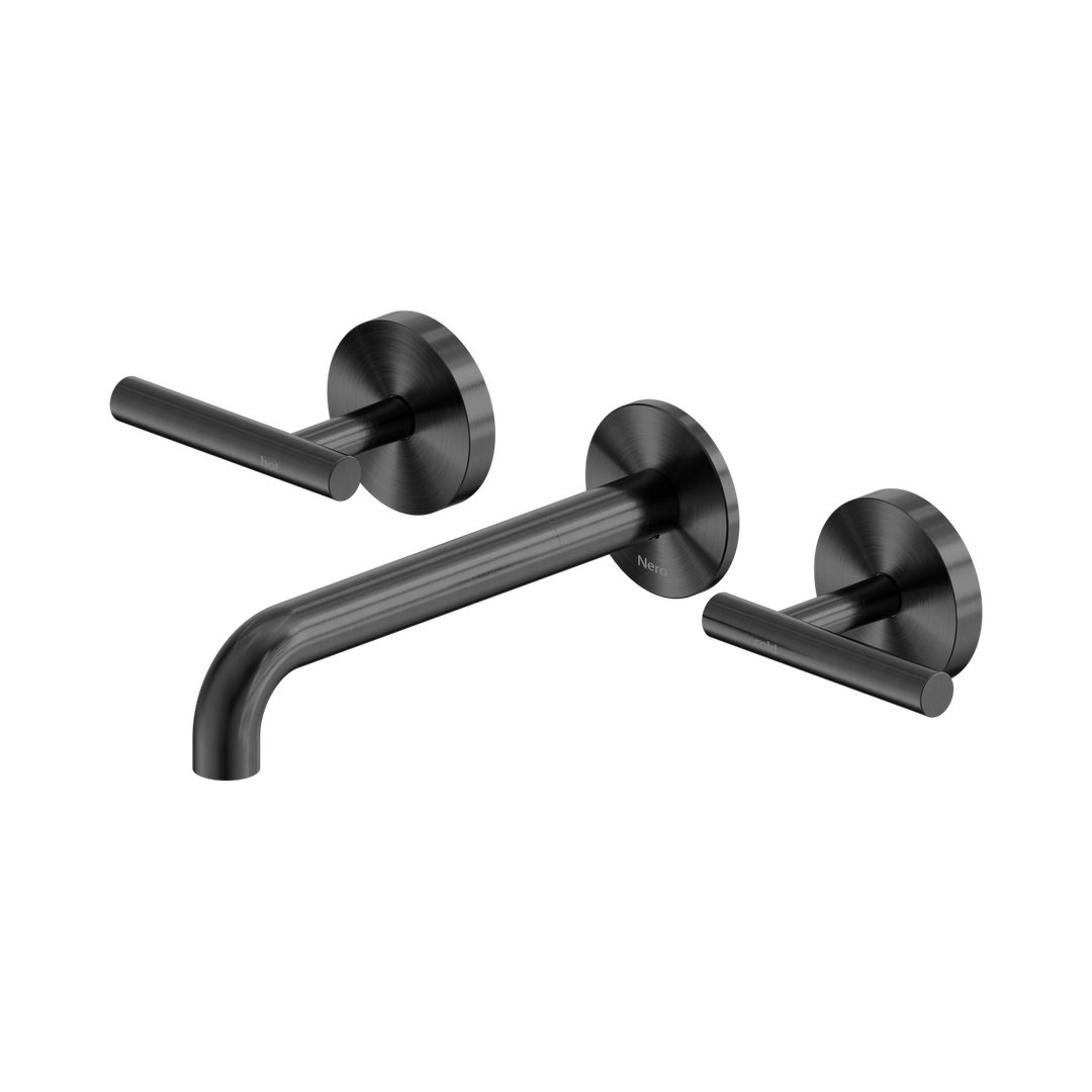 Nero Mecca Lever Wall Basin/Bath Set 185Mm Spout - Gunmetal