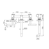 Nero Mecca Lever Wall Basin/Bath Set 185Mm Spout - Brushed Bronze
