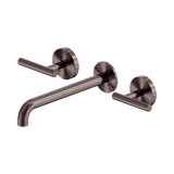 Nero Mecca Lever Wall Basin/Bath Set 220Mm Spout - Brushed Bronze