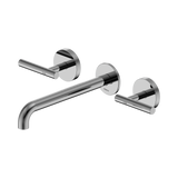 Nero Mecca Lever Wall Basin/Bath Set 220Mm Spout - Chrome