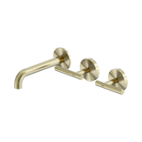 Nero Mecca Lever Wall Basin/Bath Set 160Mm Offset Spout - Brushed Gold