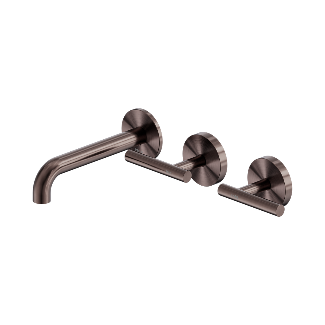 Nero Mecca Lever Wall Basin/Bath Set 160Mm Offset Spout - Brushed Bronze