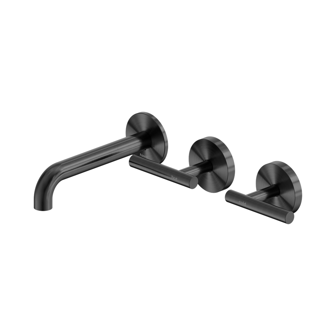 Nero Mecca Lever Wall Basin/Bath Set 160Mm Offset Spout - Gunmetal