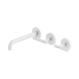 Nero Mecca Lever Wall Basin/Bath Set 185Mm Offset Spout - Matte White