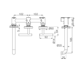 Nero Mecca Lever Wall Basin/Bath Set 185Mm Offset Spout - Matte White