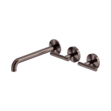 Nero Mecca Lever Wall Basin/Bath Set 220Mm Offset Spout - Brushed Bronze
