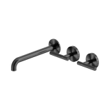 Nero Mecca Lever Wall Basin/Bath Set 220Mm Offset Spout - Gunmetal