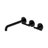 Nero Mecca Lever Wall Basin/Bath Set 220Mm Offset Spout - Matte Black