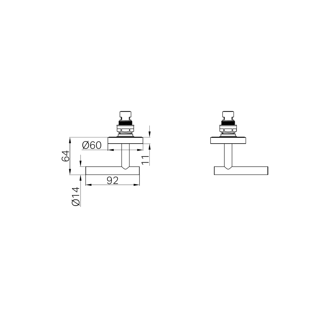 Nero Mecca Lever Wall Top Assembly - Chrome