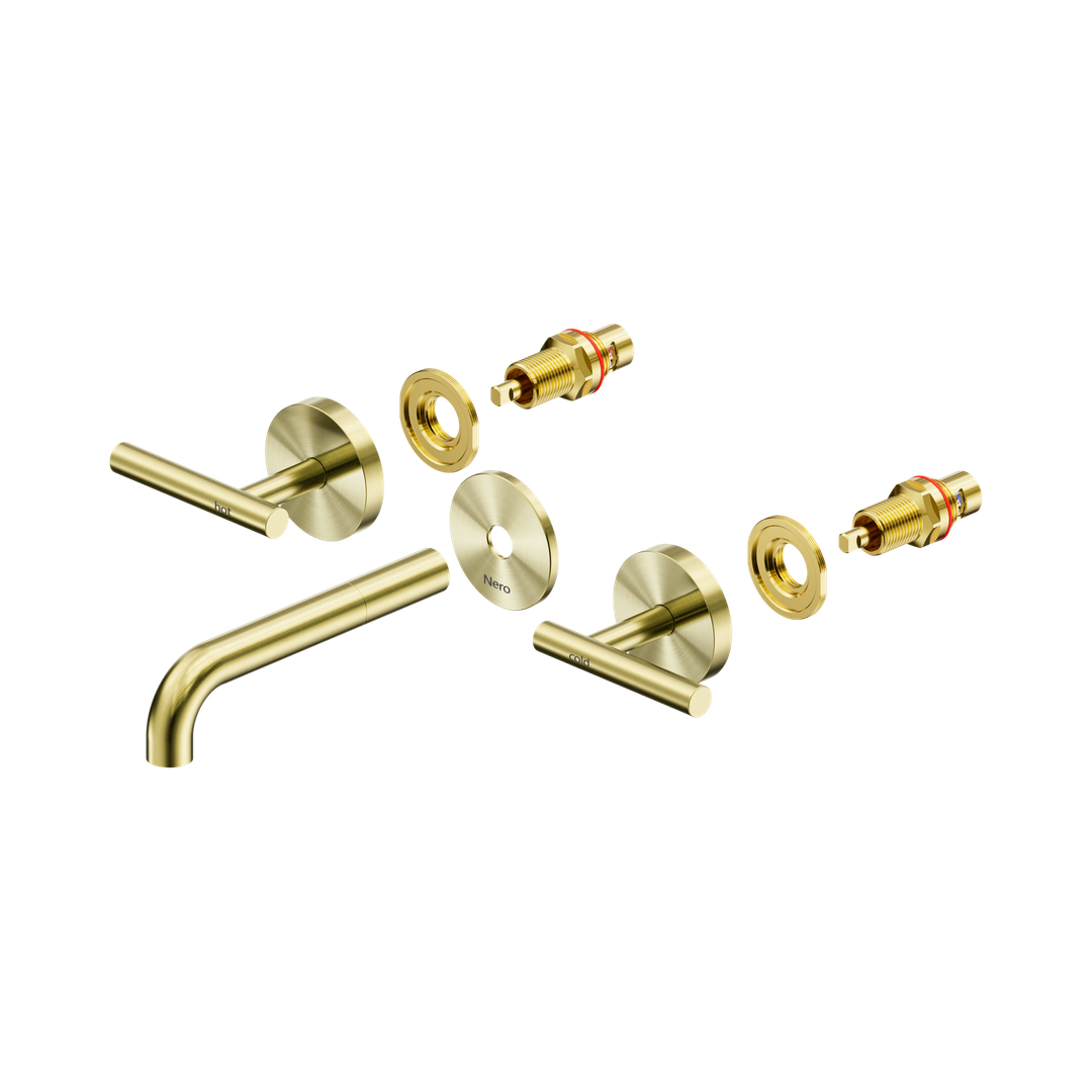 Nero Mecca Lever Wall Basin/Bath Set 160Mm Spout Trim Kits Only - Brushed Gold
