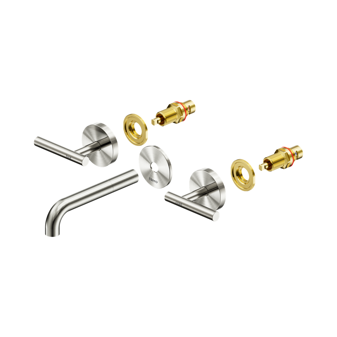 Nero Mecca Lever Wall Basin/Bath Set 160Mm Spout Trim Kits Only - Brushed Nickel