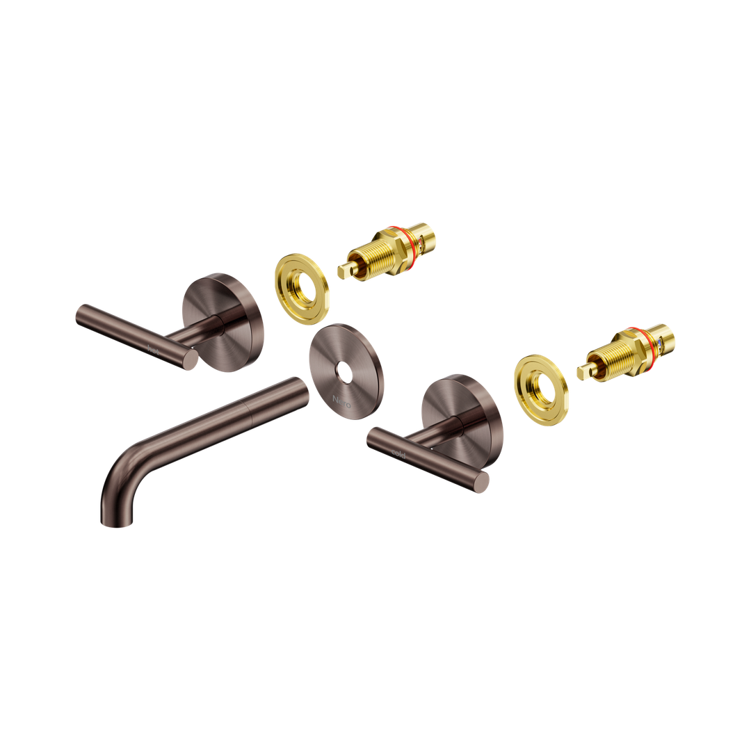 Nero Mecca Lever Wall Basin/Bath Set 160Mm Spout Trim Kits Only - Brushed Bronze